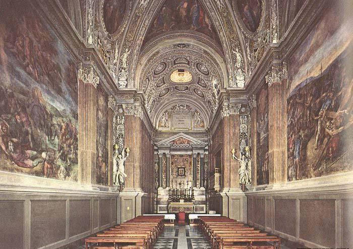Michelangelo Buonarroti View of the Chapel oil painting picture